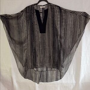 Revolve Halston Heritage Cape Sleeve Caftan in a Parchment Fading Pixels Print